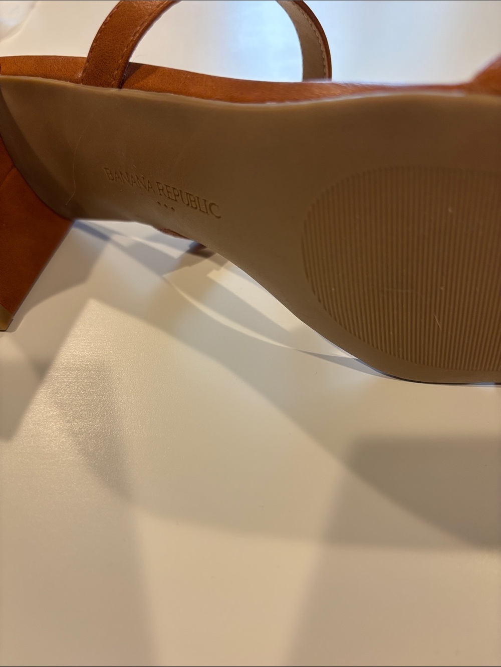 Banana Republic Tan Leather Double-Strap Slide Heels - Picture 2 of 5